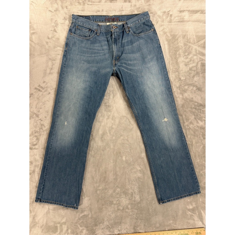 Levis 527 Jeans Mens 36x32 Bootcut Slim Low Rise Western Y2K Ripped Distressed